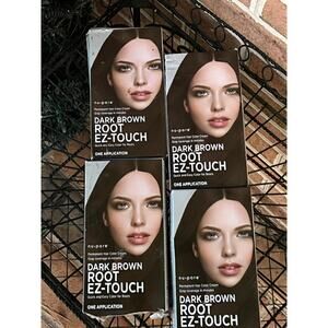 (4) Nu-Pore Dark Brown ROOT EZ-TOUCH Hair Color Covers Gray